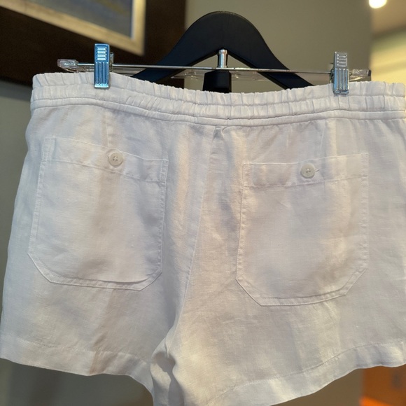 Vince White Linen Drawstring Button Fly Shorts 4” Inch Inseam size Medium EUC - Picture 3 of 15